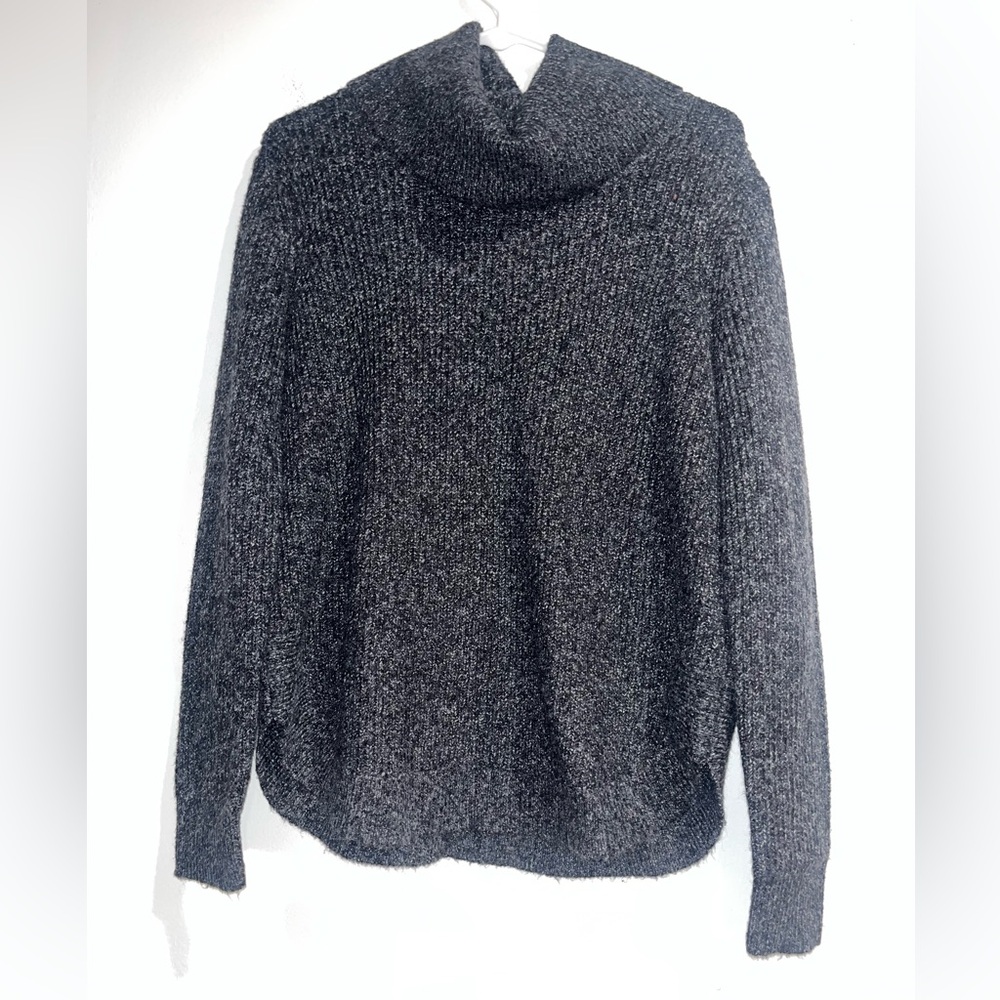 HAVEN WELL WITHIN Charcoal gray knit cowl neck/turtle neck sweater NWT